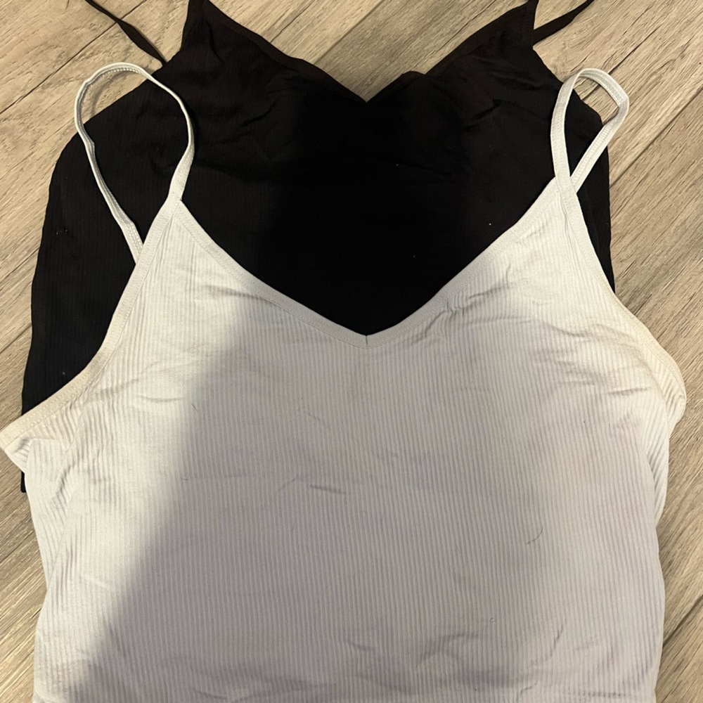 SO Black and light blue Ribbed Camisole Set